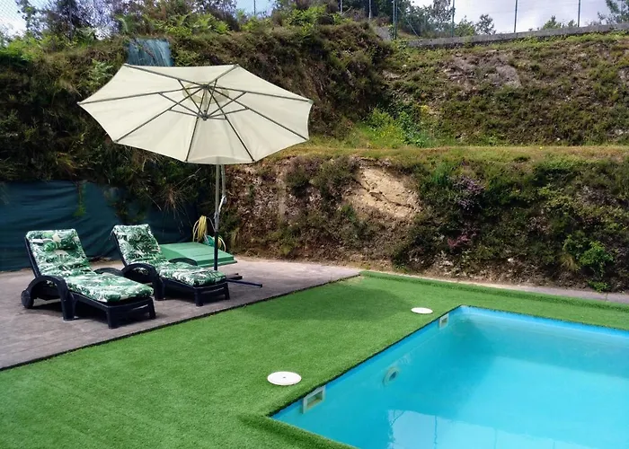 Casa Rocha Velha Con Terraza Y Piscina Particular דירה סנטיאגו דה קומפוסטלה
